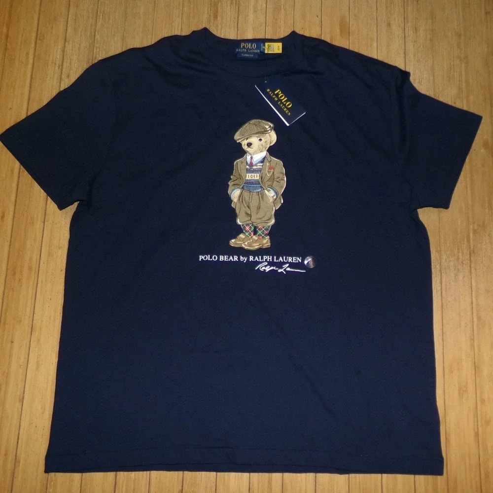 POLO RALPH LAUREN MEN'S LRG SIGNATURE BEAR S/S NAVY T-SHIRT NWT